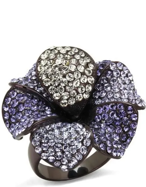 Stainless Steel Ring With Top Grade Crystal In Multi Color