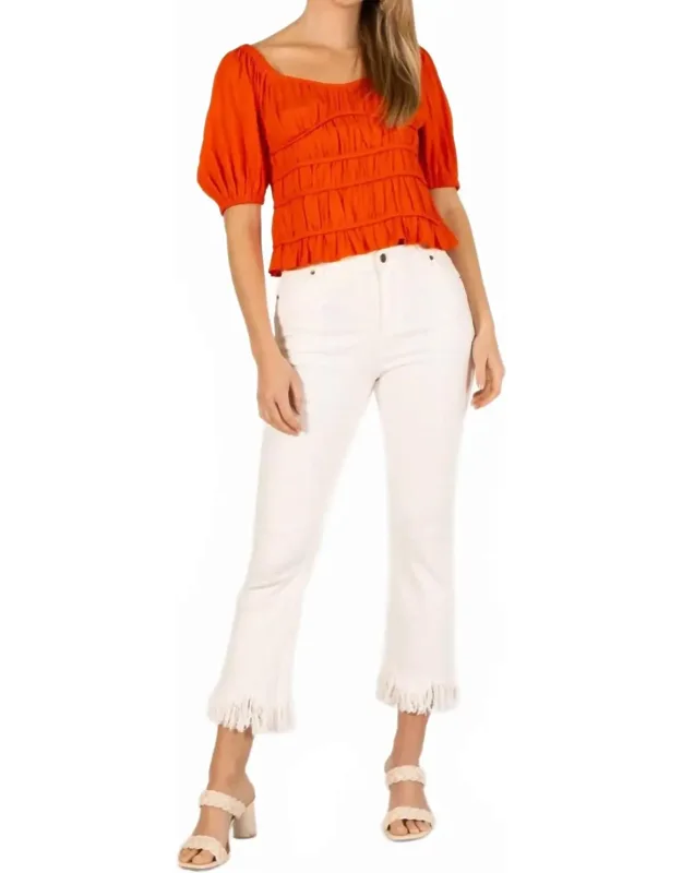 Linen Half Sleeve Top