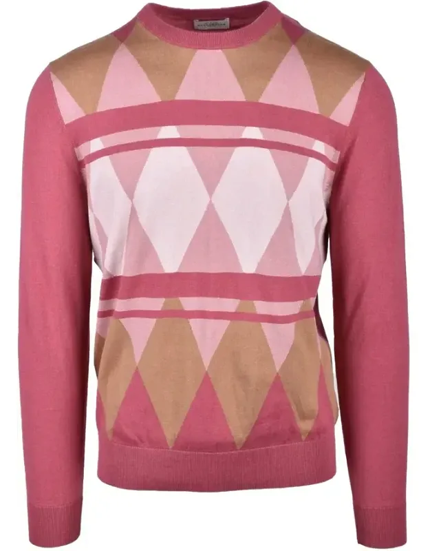 Argyle Patterned Knitted Sweater
