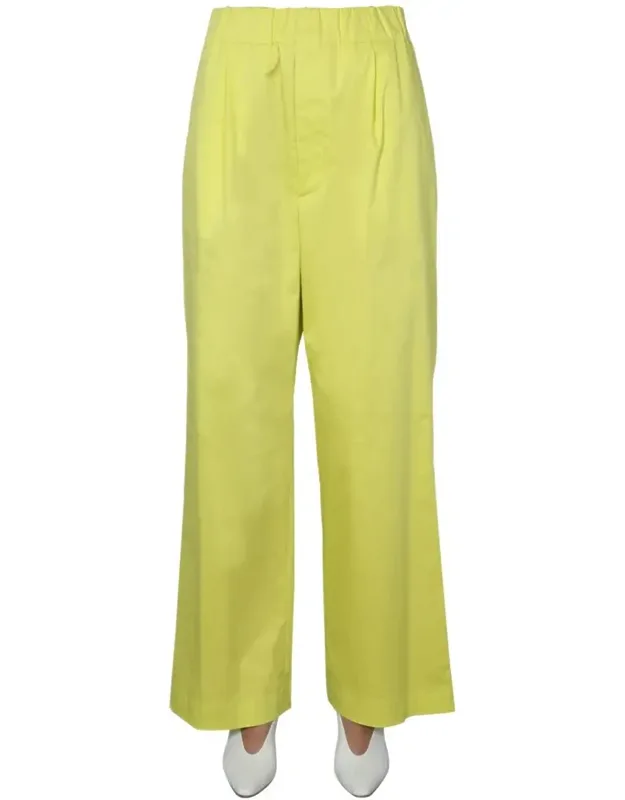 Wide Trousers With Elasticated Waistband