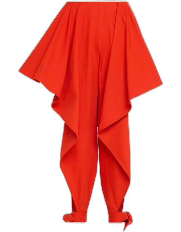 Ruffle Paneled Ankle-tie Pants