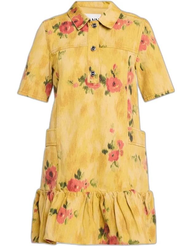 Floral Denim Dress