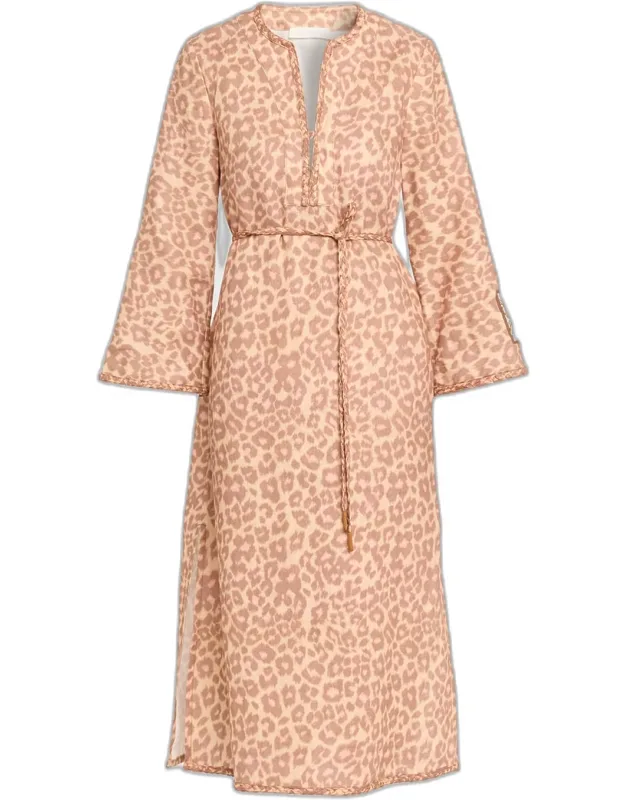 Braid-trim Midi Dress