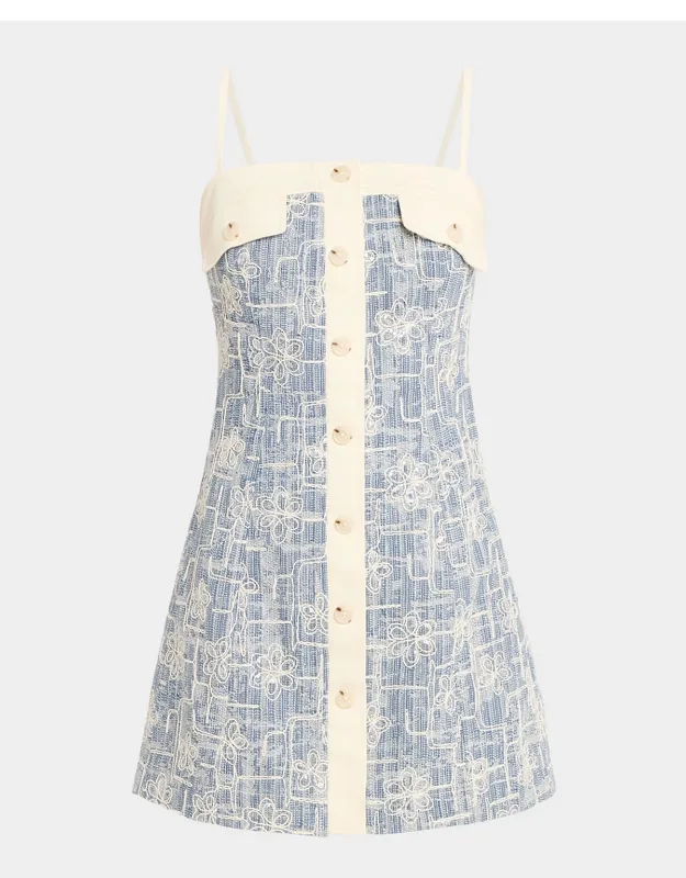 Floral Embroidered Mini Dress