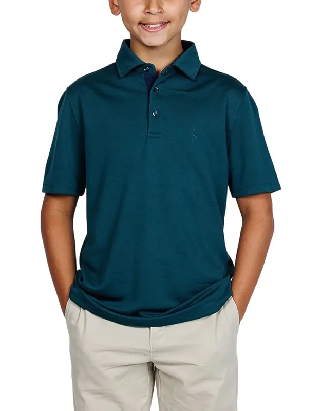 Tailorbyrd Solid Polo Shirt 3 Button Closure, 65% Modal 35% Polyester