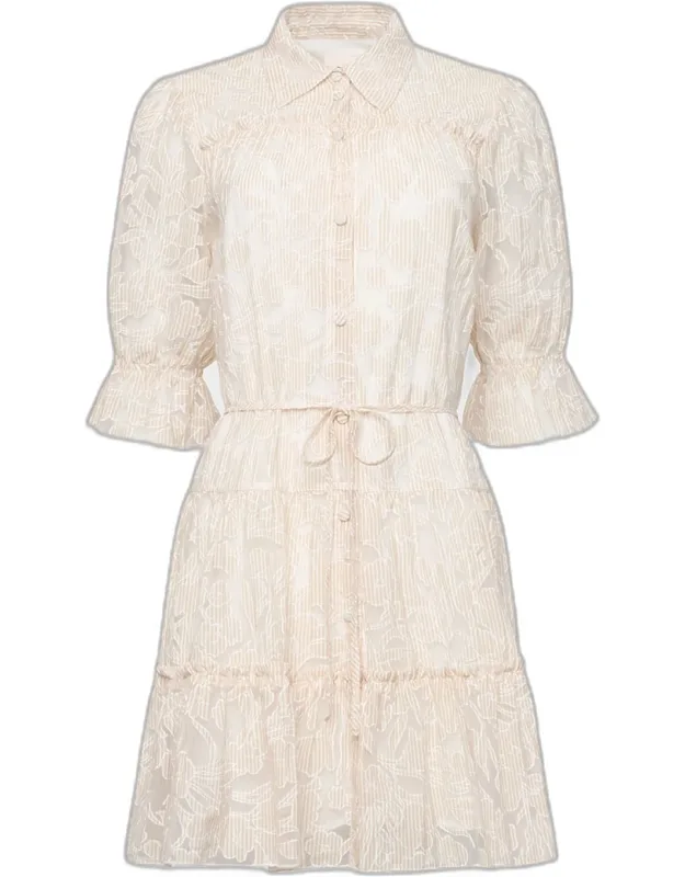 A-line Gingham Voile Mini Dress