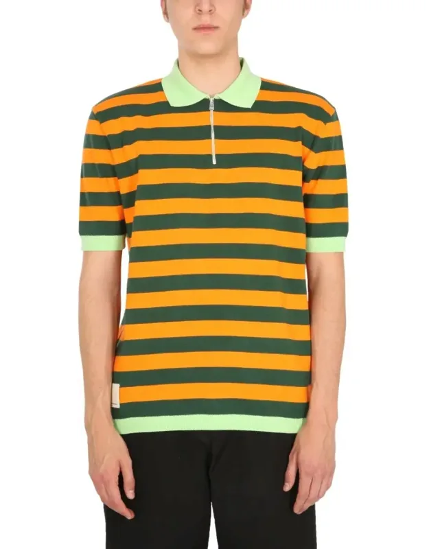 Striped Knitted Polo Shirt