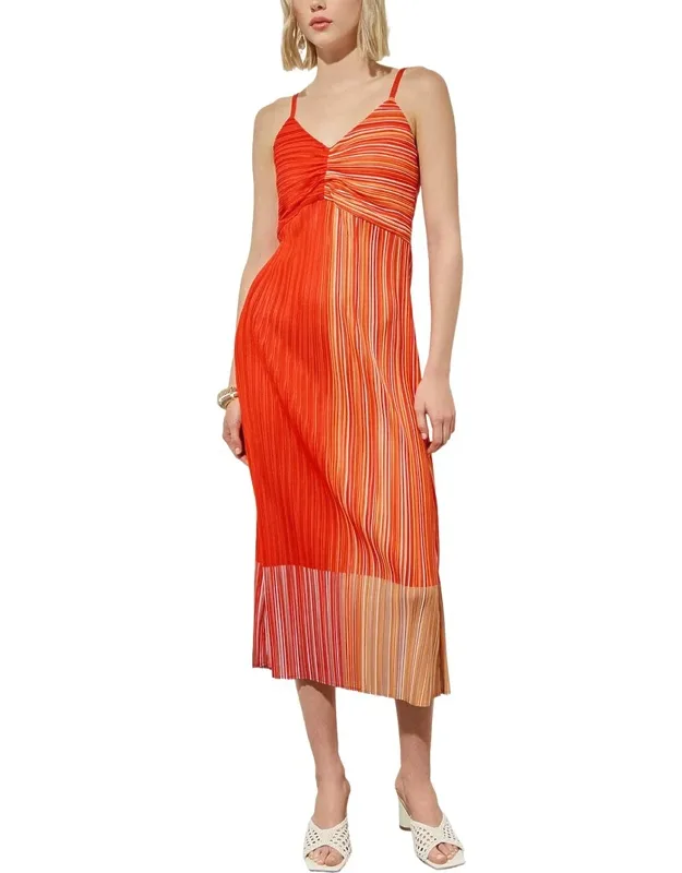 Fine Pleat Crepe De Chine Dress