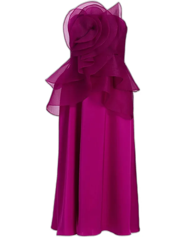 Draped Rose Cocktail Dress