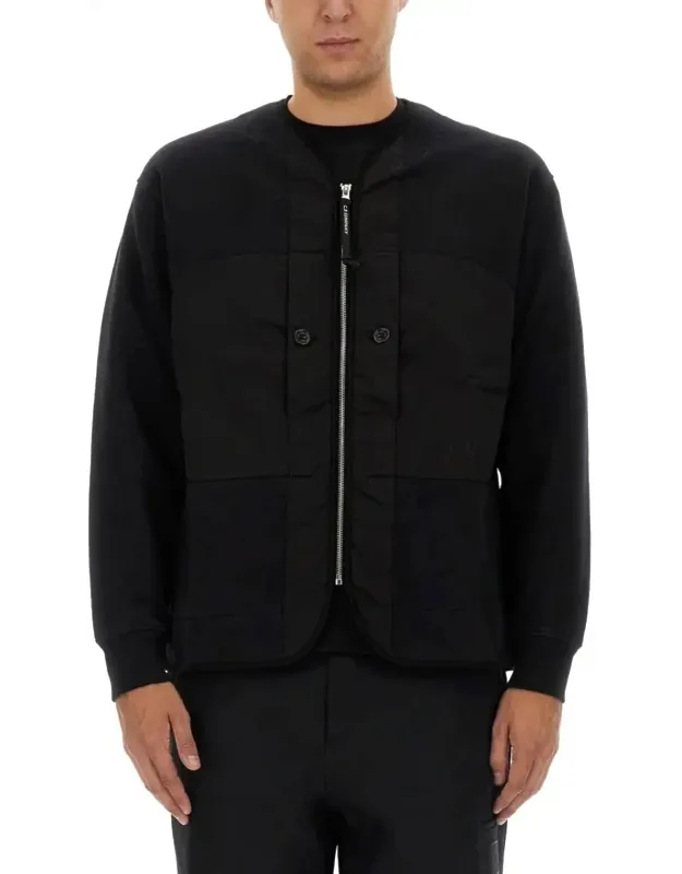 Buttoned Front Zip Sweatshirt