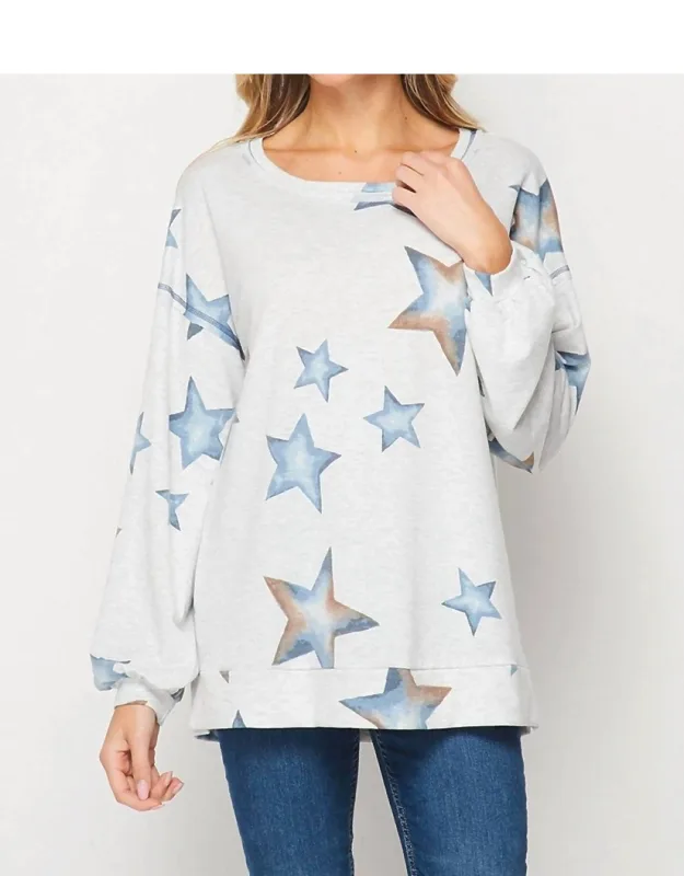 Star Print Pullover