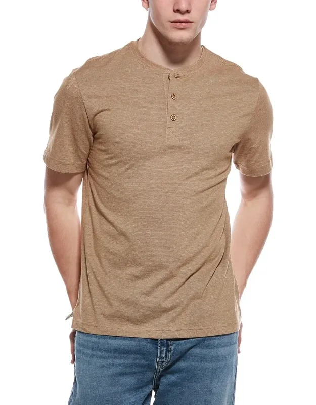 Sueded Micro Stripe Henley T-shirt
