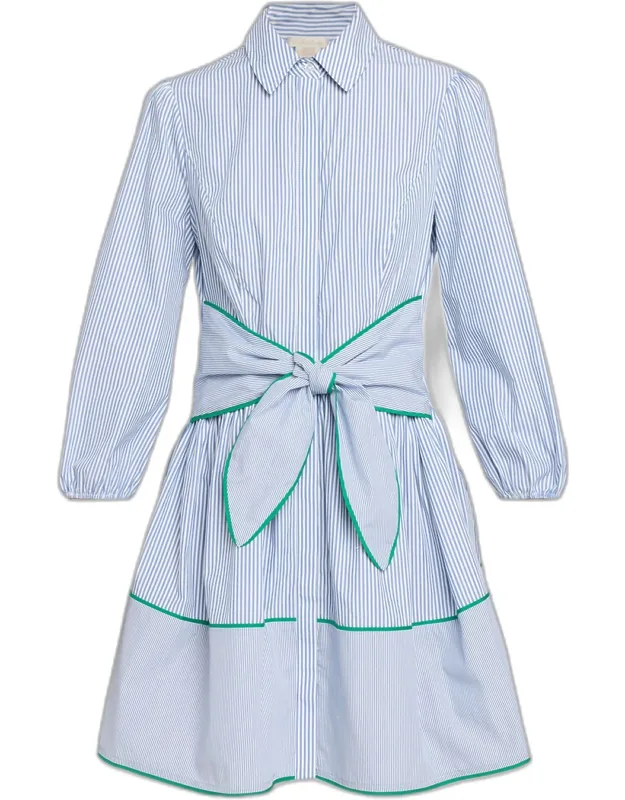 Striped Cotton Poplin Mini Shirtdress