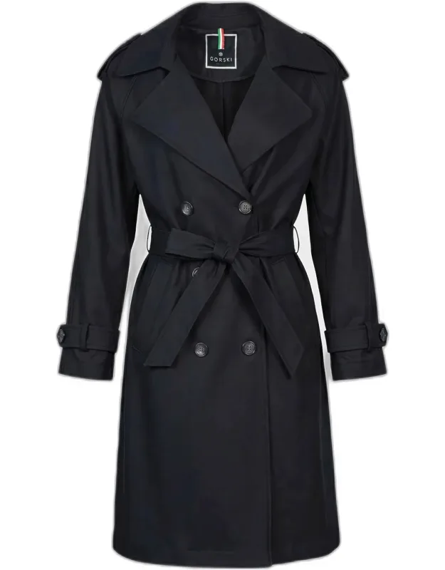 Wool Belted Double-breasted Trench Coat
