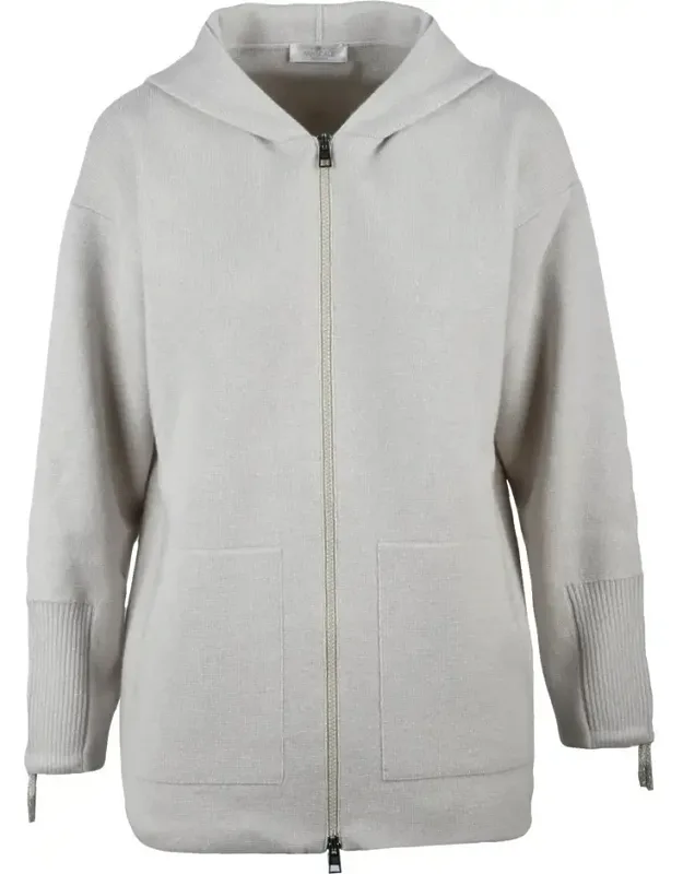 Wool Silk Cashmere Zip Cardigan