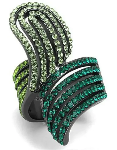Ip Light Black Stainless Steel Ring With Top Grade Crystal And Weight 12.85 G