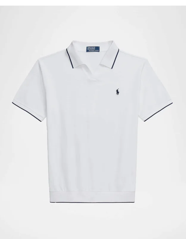 Cotton Jacquard Pique Short-sleeve Polo Shirt