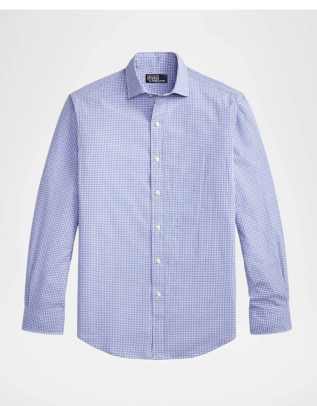 Cotton Poplin Woven Micro-check Sport Shirt