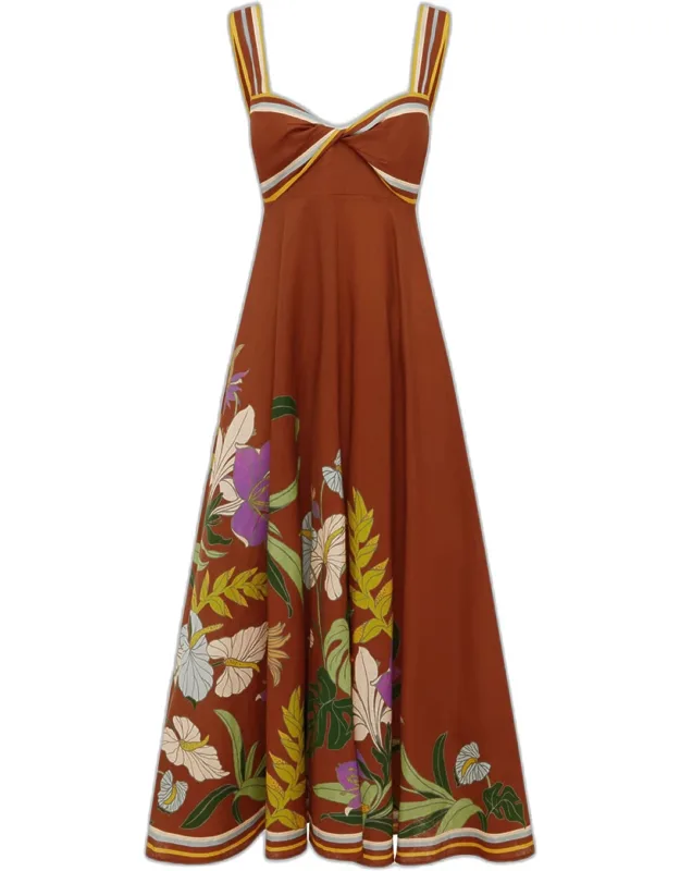 Twist Linen Midi Dress