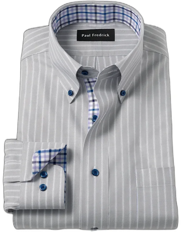 Traveler Cotton Blend Stripe Dress Shirt