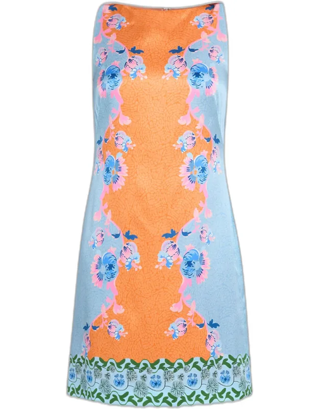 Printed Silk-blend Shift Dress