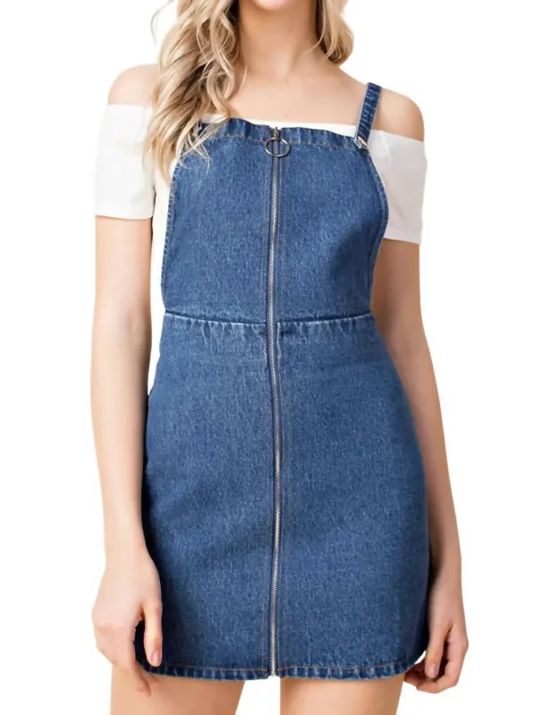 Zip Up Overall Dress