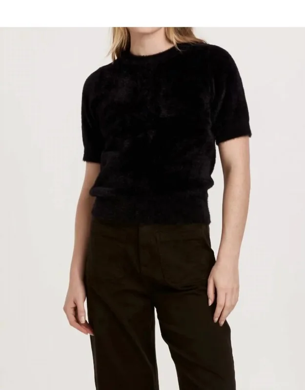 Suzie Fuzzy Short Sleeve Sweater