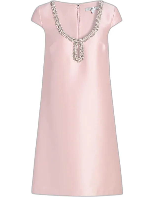 Beaded Scoop Neck Mini Shift Dress