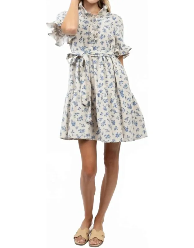 Ditsy Gauze Mini Dress
