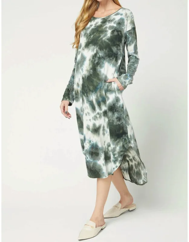 Tie Dye Ribbed Pocket Dress
