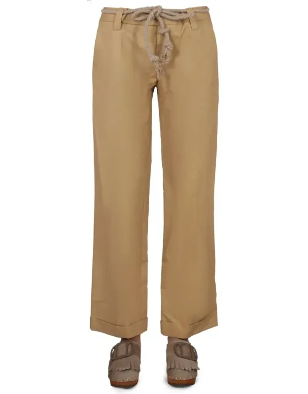 Straight-leg Pants With Rope Belt Detail