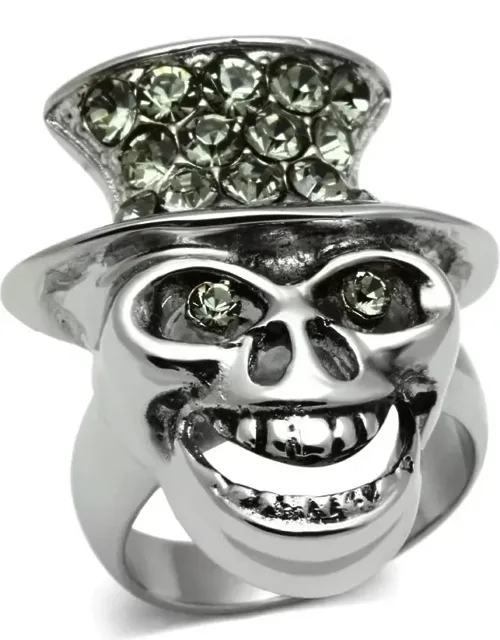 High Polished Stainless Steel Ring With Top Grade Crystal And Center Stone Type