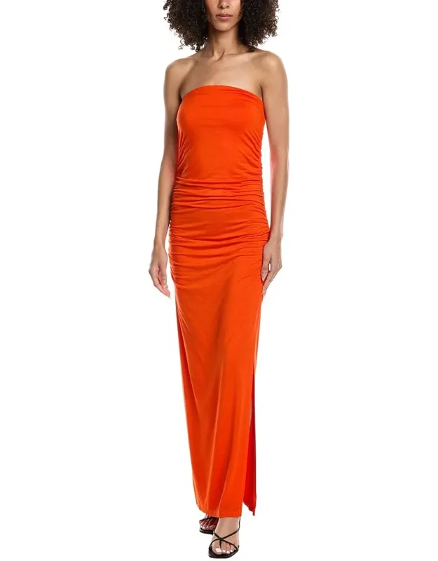 Nala Strapless Side Ruched Maxi Dress