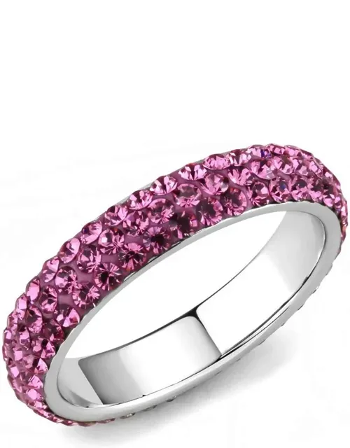High Polished Stainless Steel Ring With Top Grade Crystal And Weight 1.56g