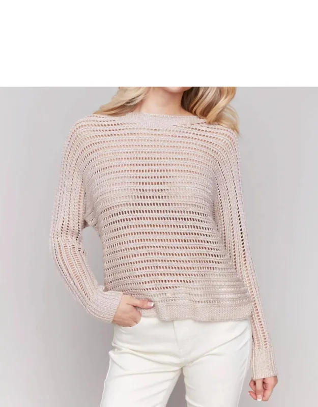 Metallic Fishnet Sweater