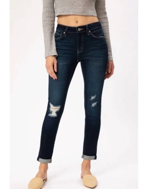 Distressed Mid Rise Jeans
