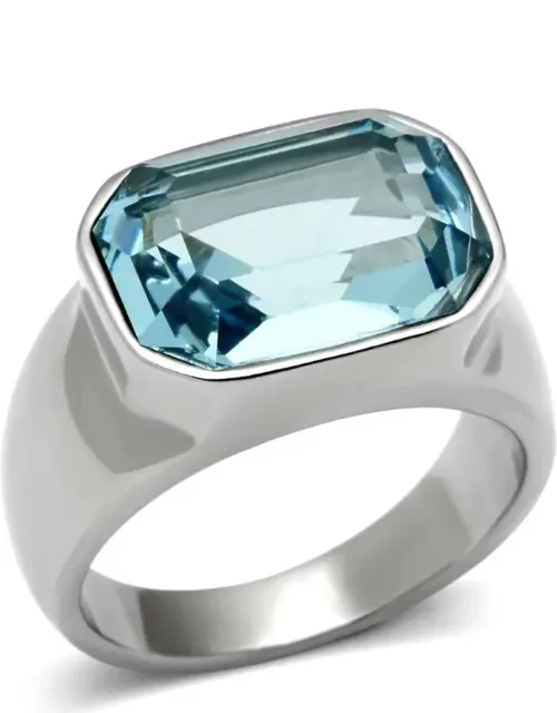 High Polished Stainless Steel Ring With Top Grade Crystal And Finish - High Polished