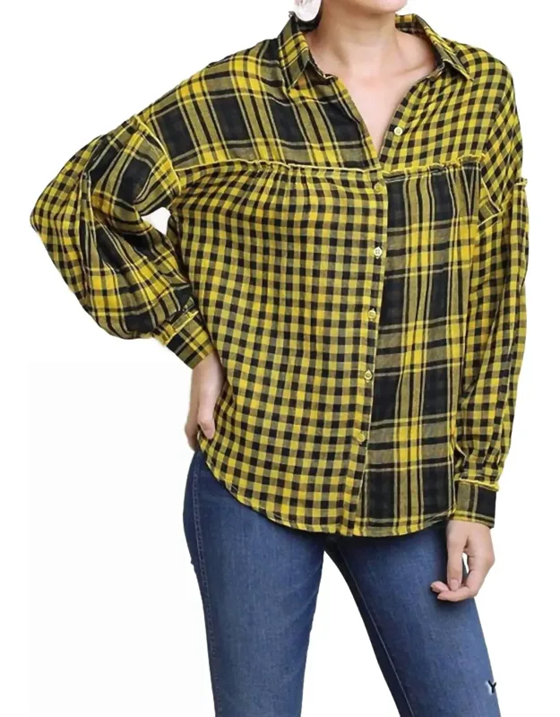 Plaid & Checkered Button Up Top