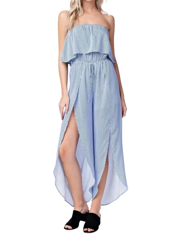 All Aboard Striped Jumpsuit