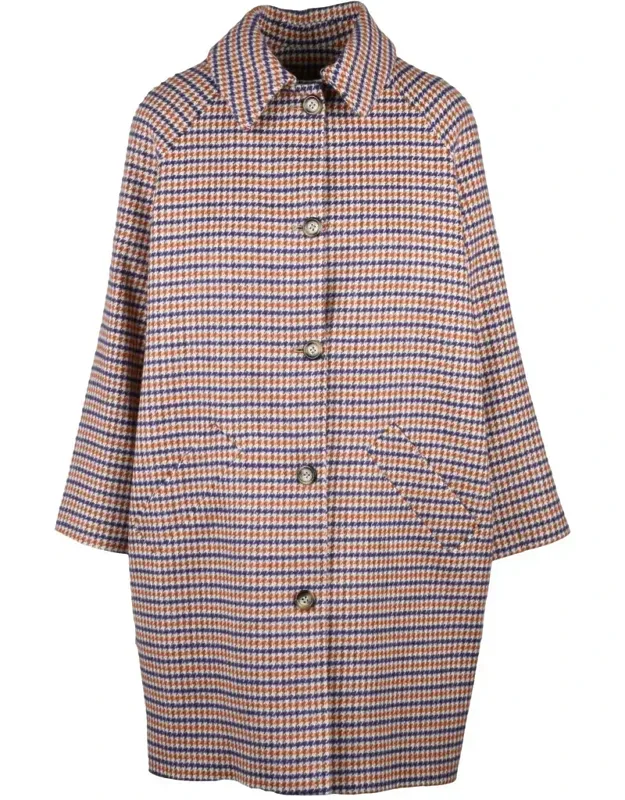 Mid-length Houndstooth Coat
