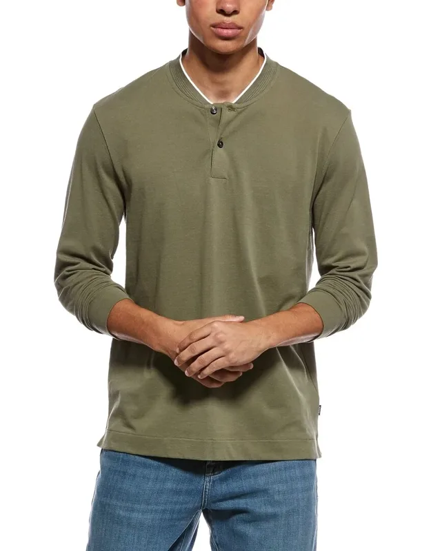Boss Pal Polo Shirt With Spread Collar And Ribbed Trim
