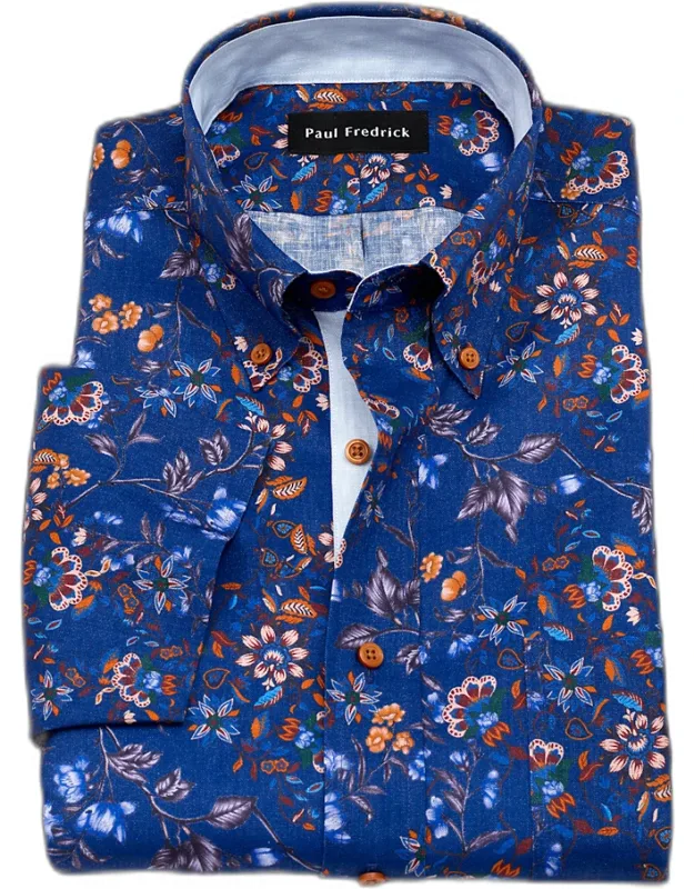 Floral Dress Shirt With Contrast Trim