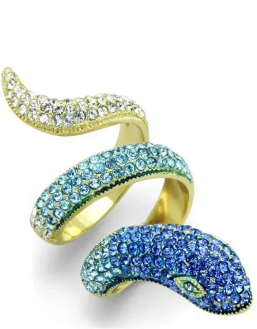 Ip Gold Stainless Steel Ring With Top Grade Crystal