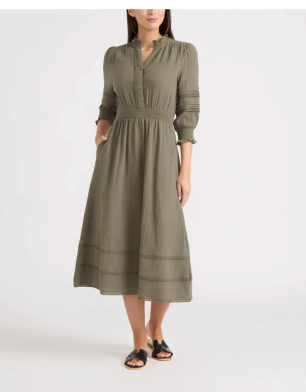 Button Front Double Gauze Dress