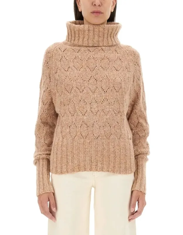Textured Turtleneck Sweater