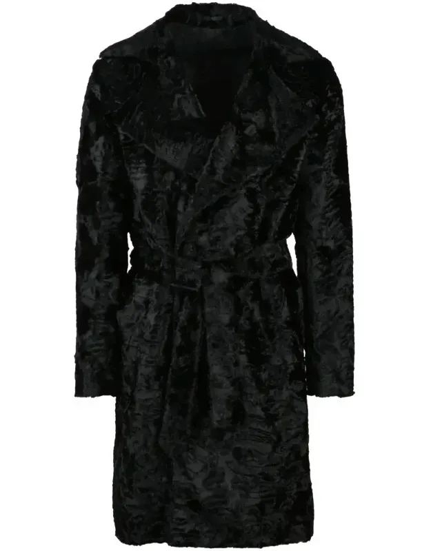Double-breasted Faux Fur Coat
