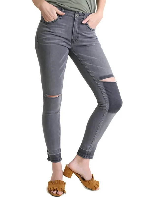 Distressed Denim Stretch Jeans