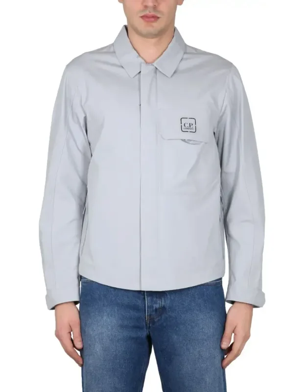 Front Zip Shirt With Classic Collar And Logo Detail
