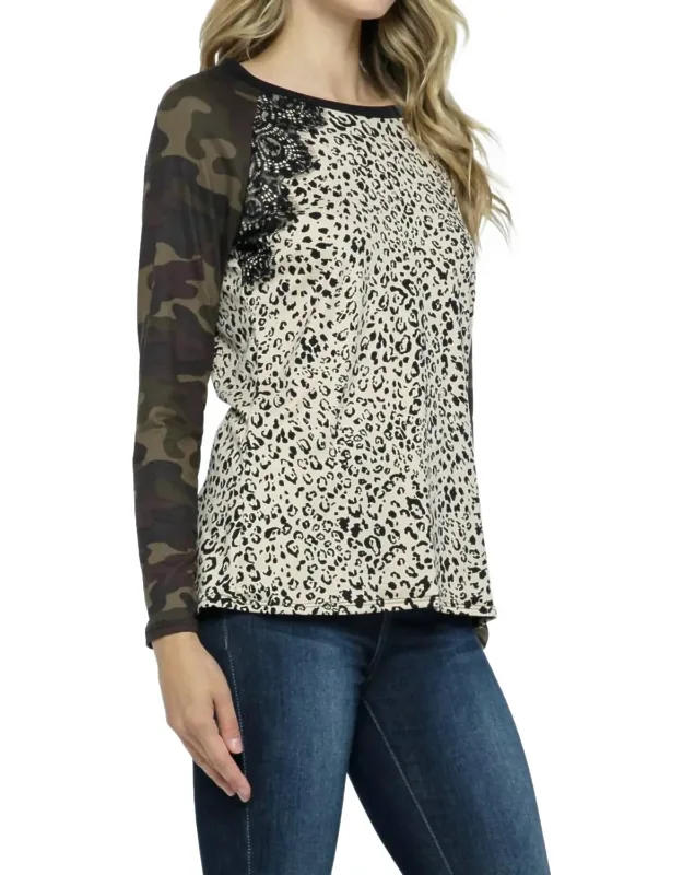 Camo And Leopard Top