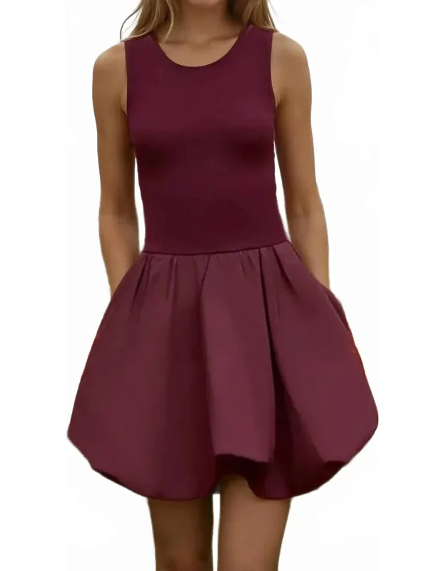 Sleeveless Bubble Skirt Mini Dress